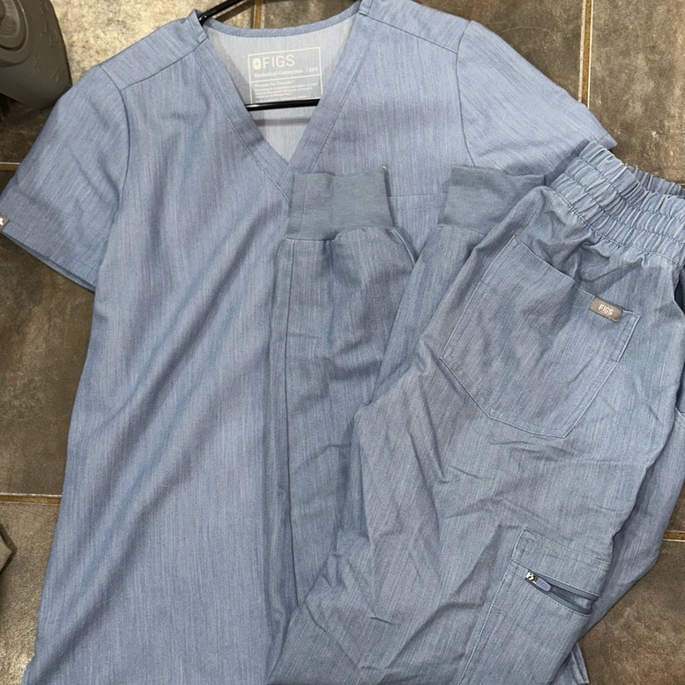 Figs Light Blue Scrub Ensemble